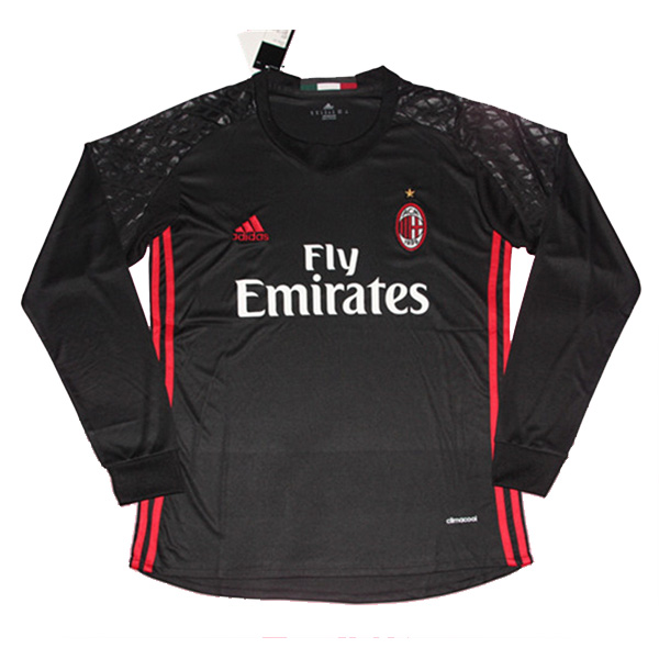 Ac Milan 16/17 Long Sleeve Black Goalkeeper Soccer Jersey